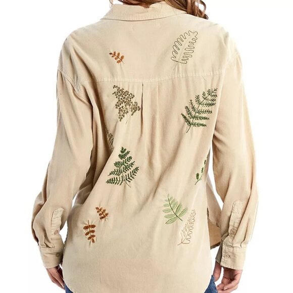 Billy T Leaf Embroidered Shirt - Size Small - New With Tags - Picture 2 of 6